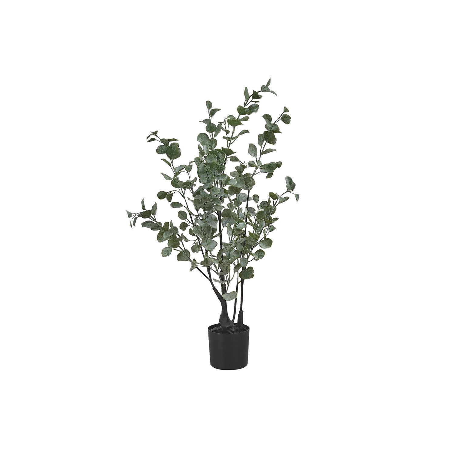 I 9562 - Plante Artificielle, 35" De Haut, Arbre D'eucalyptus, Intérieur, Faux, Faux, Étage, Verdure, Mis En Pot, Décoratif, Feuilles Vertes, Pot Noir - Simple Boutique