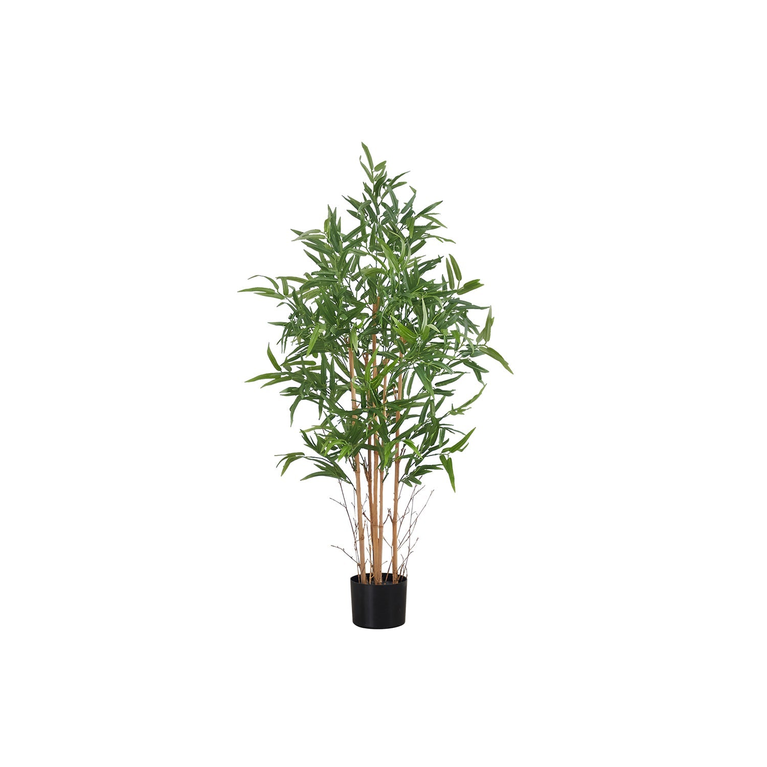 I 9563 - Plante Artificielle, 50" De Haut, Bambou, Intérieur, Faux, Faux, Étage, Verdure, Mis En Pot, Décoratif, Feuilles Vertes, Pot Noir - Simple Boutique