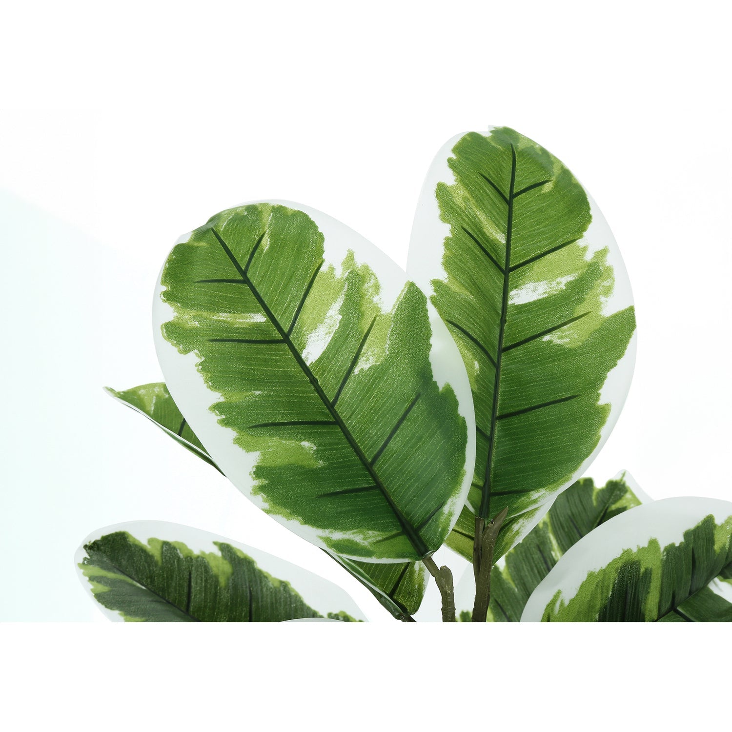 I 9572 - Plante Artificielle, 27" De Haut, Caoutchouc, Intérieur, Faux, Faux, Tableau, Verdure, Mis En Pot, Vraie Touche, Décoratif, Feuilles Vertes, Pot Noir - Simple Boutique