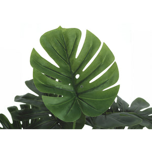 I 9576 - Plante Artificielle, 24" De Haut, Monstera, Intérieur, Faux, Faux, Tableau, Verdure, Mis En Pot, Vraie Touche, Décoratif, Feuilles Vertes, Pot Noir - Simple Boutique