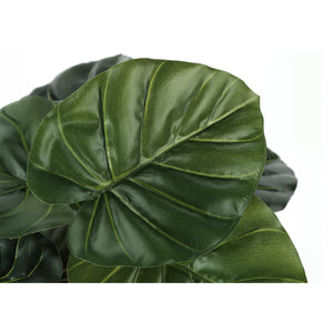I 9578 - Plante Artificielle, 24" De Haut, Alocasie, Intérieur, Faux, Faux, Tableau, Verdure, Mis En Pot, Vraie Touche, Décoratif, Feuilles Vertes, Pot Noir - Simple Boutique