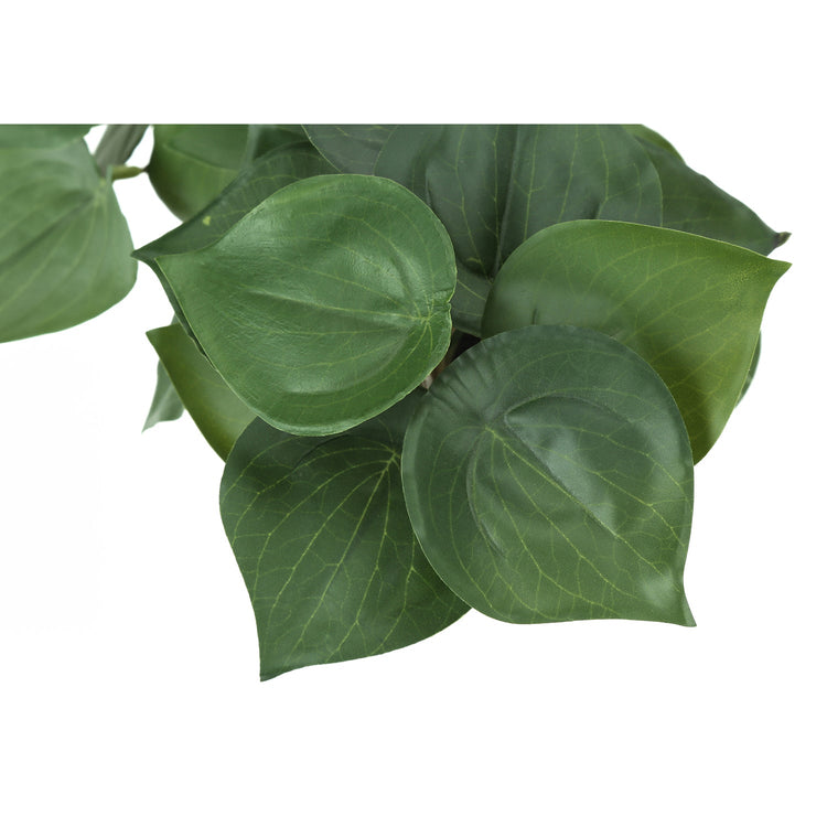 I 9582 - Plante Artificielle, 8" De Haut, Alocasie, Intérieur, Faux, Faux, Tableau, Verdure, Mis En Pot, Lot De 2, Décoratif, Feuilles Vertes, Pots En Ciment Blanc - Simple Boutique