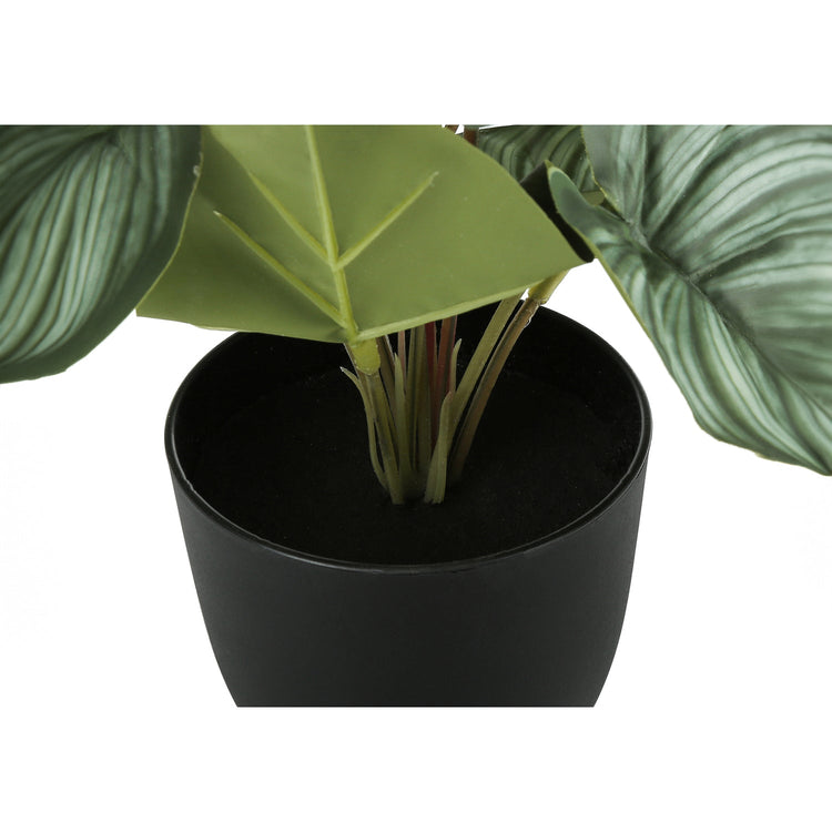 I 9583 - Plante Artificielle, 13" De Haut, Épipremnum, Intérieur, Faux, Faux, Tableau, Verdure, Mis En Pot, Lot De 2, Décoratif, Feuilles Vertes, Pots Noirs - Simple Boutique