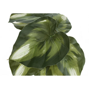 I 9584 - Plante Artificielle, 13" De Haut, Monstera Calathea, Intérieur, Faux, Faux, Tableau, Verdure, Mis En Pot, Lot De 2, Décoratif, Feuilles Vertes, Pots Noirs - Simple Boutique