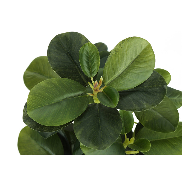 I 9585 - Plante Artificielle, 14" De Haut, Ficus, Intérieur, Faux, Faux, Tableau, Verdure, Mis En Pot, Lot De 2, Décoratif, Feuilles Vertes, Pots Noirs - Simple Boutique