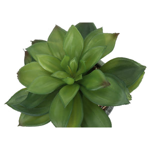 I 9586 - Plante Artificielle, 6" De Haut, Succulent, Intérieur, Faux, Faux, Tableau, Verdure, Mis En Pot, Lot De 2, Décoratif, Feuilles Vertes, Poterie De Ciment Gris - Simple Boutique