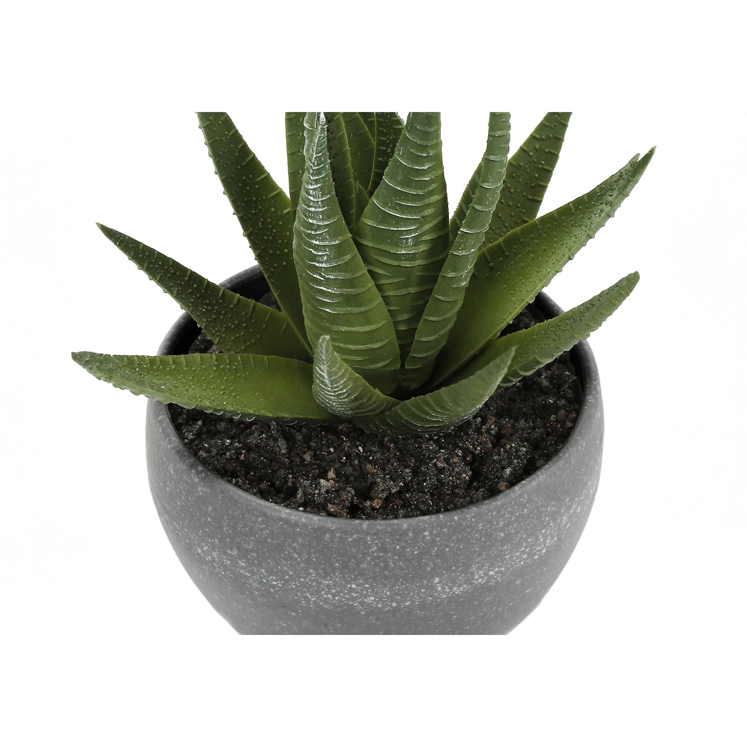 I 9587 - Plante Artificielle, 6" De Haut, Succulent, Intérieur, Faux, Faux, Tableau, Verdure, Mis En Pot, Lot De 3, Décoratif, Plantes Vertes, Poterie De Ciment Gris - Simple Boutique