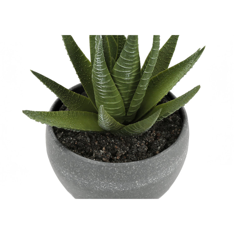 I 9587 - Plante Artificielle, 6" De Haut, Succulent, Intérieur, Faux, Faux, Tableau, Verdure, Mis En Pot, Lot De 3, Décoratif, Plantes Vertes, Poterie De Ciment Gris - Simple Boutique