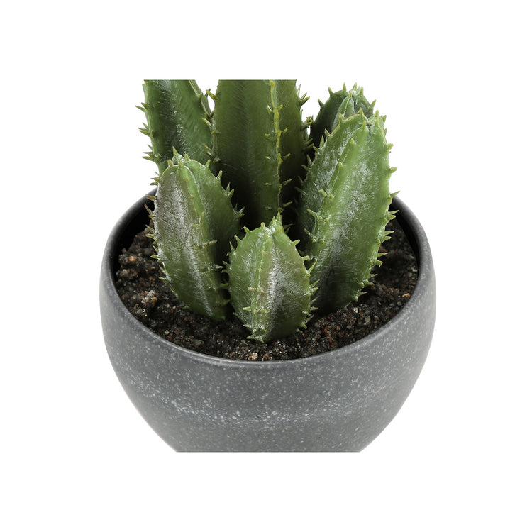 I 9587 - Plante Artificielle, 6" De Haut, Succulent, Intérieur, Faux, Faux, Tableau, Verdure, Mis En Pot, Lot De 3, Décoratif, Plantes Vertes, Poterie De Ciment Gris - Simple Boutique