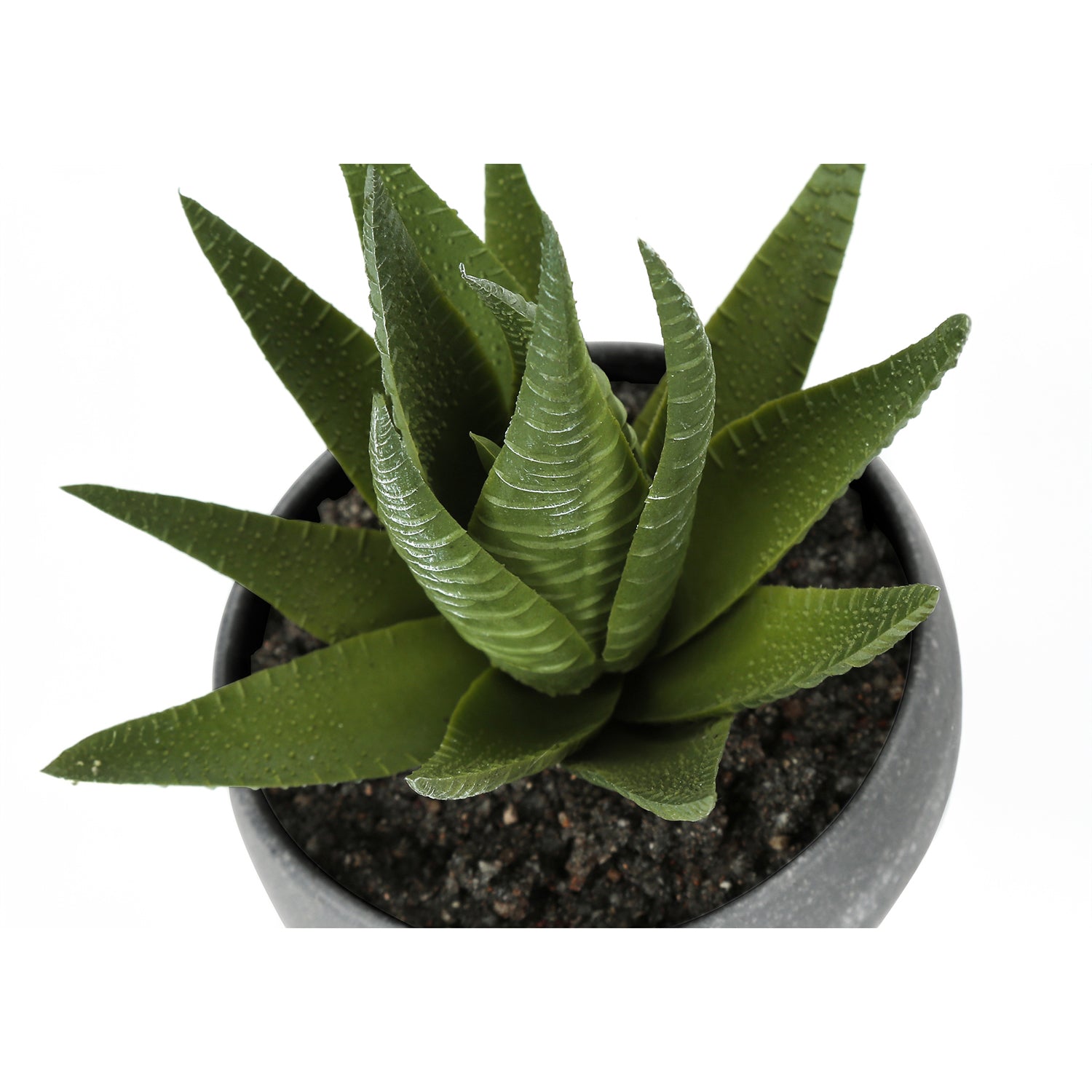 I 9587 - Plante Artificielle, 6" De Haut, Succulent, Intérieur, Faux, Faux, Tableau, Verdure, Mis En Pot, Lot De 3, Décoratif, Plantes Vertes, Poterie De Ciment Gris - Simple Boutique