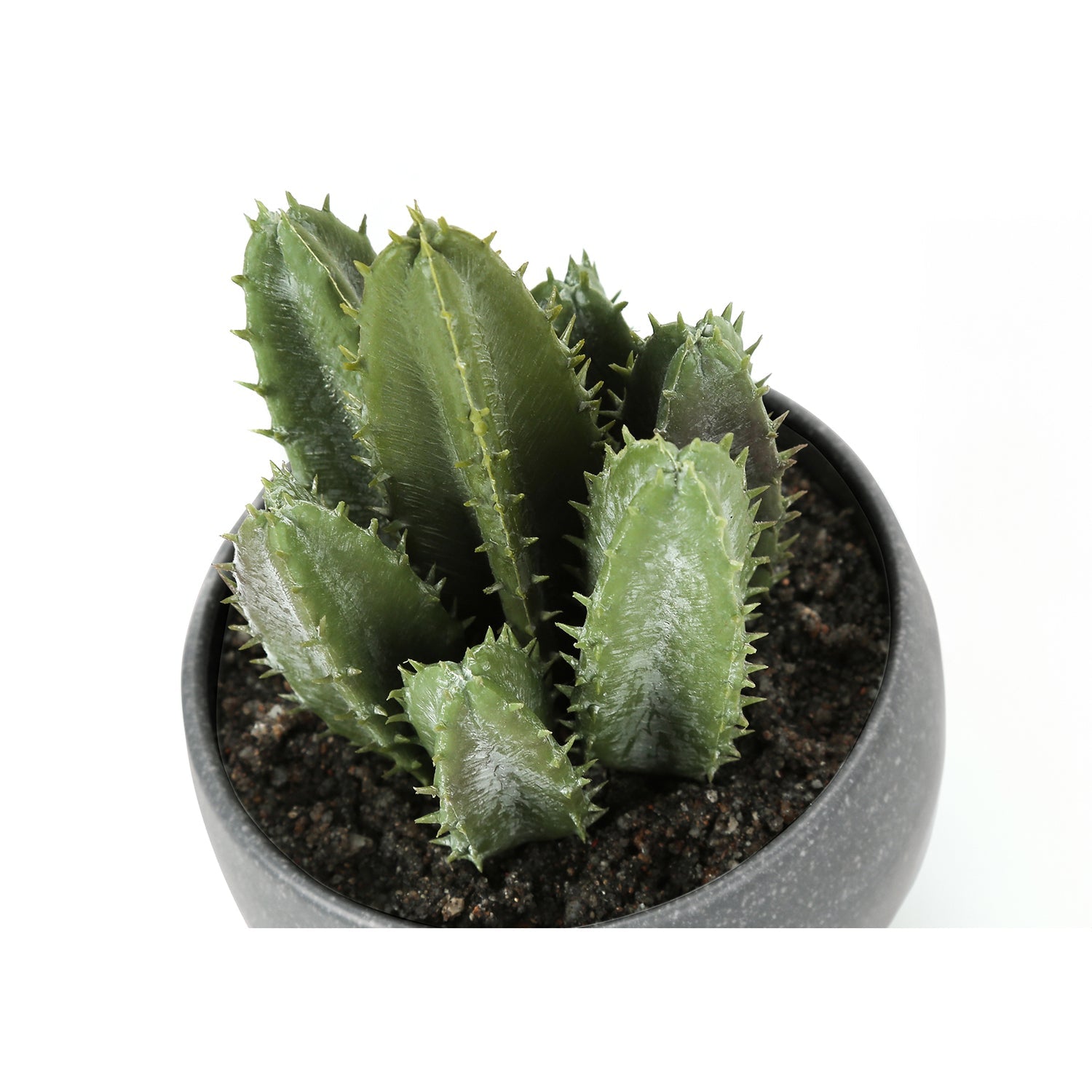 I 9587 - Plante Artificielle, 6" De Haut, Succulent, Intérieur, Faux, Faux, Tableau, Verdure, Mis En Pot, Lot De 3, Décoratif, Plantes Vertes, Poterie De Ciment Gris - Simple Boutique