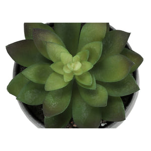 I 9587 - Plante Artificielle, 6" De Haut, Succulent, Intérieur, Faux, Faux, Tableau, Verdure, Mis En Pot, Lot De 3, Décoratif, Plantes Vertes, Poterie De Ciment Gris - Simple Boutique