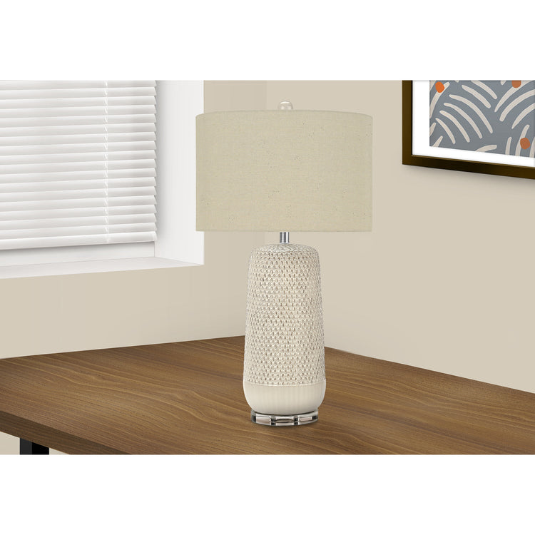 I 9605 - Luminaire, 31"H, Lampe De Table, Crème, Tons Beige, Contemporain - Simple Boutique