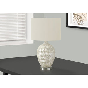 I 9607 - Luminaire, 28"H, Lampe De Table, Crème, Abat-jour Ivoire / Crème, Contemporain - Simple Boutique