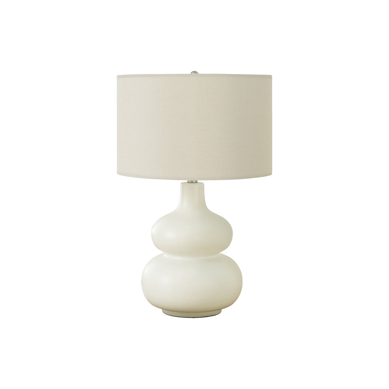 I 9608 - Luminaire, 25"H, Lampe De Table, Abat-jour Ivoire / Crème, Crème, Contemporain - Simple Boutique