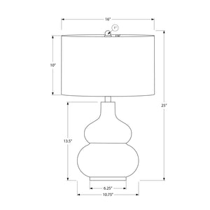 I 9608 - Luminaire, 25"H, Lampe De Table, Abat-jour Ivoire / Crème, Crème, Contemporain - Simple Boutique
