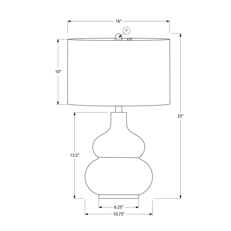 I 9608 - Luminaire, 25"H, Lampe De Table, Abat-jour Ivoire / Crème, Crème, Contemporain - Simple Boutique