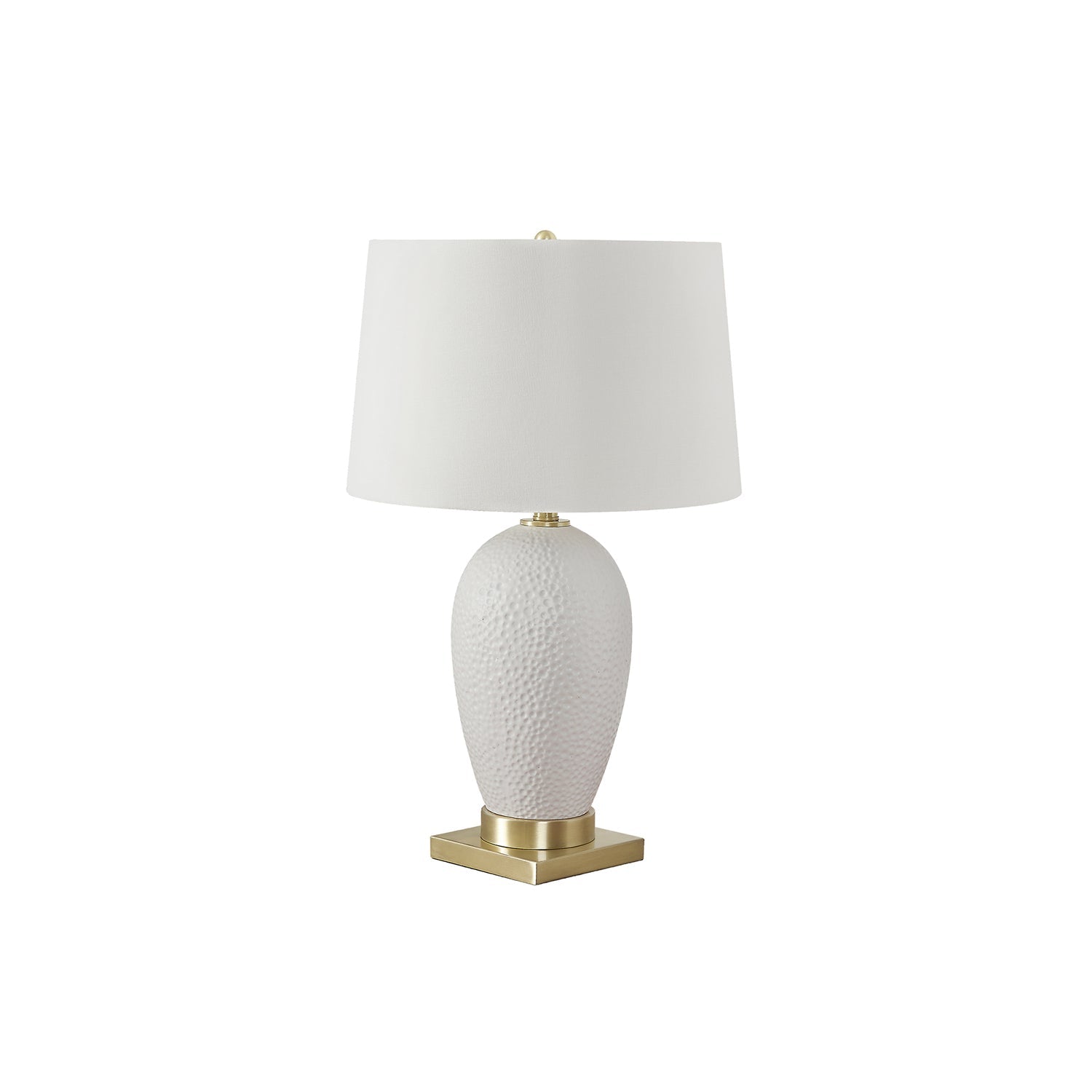 I 9610 - Luminaire, 26"H, Lampe De Table, Céramique Blanche, Abat-jour Ivoire / Crème, Transitionnel - Simple Boutique