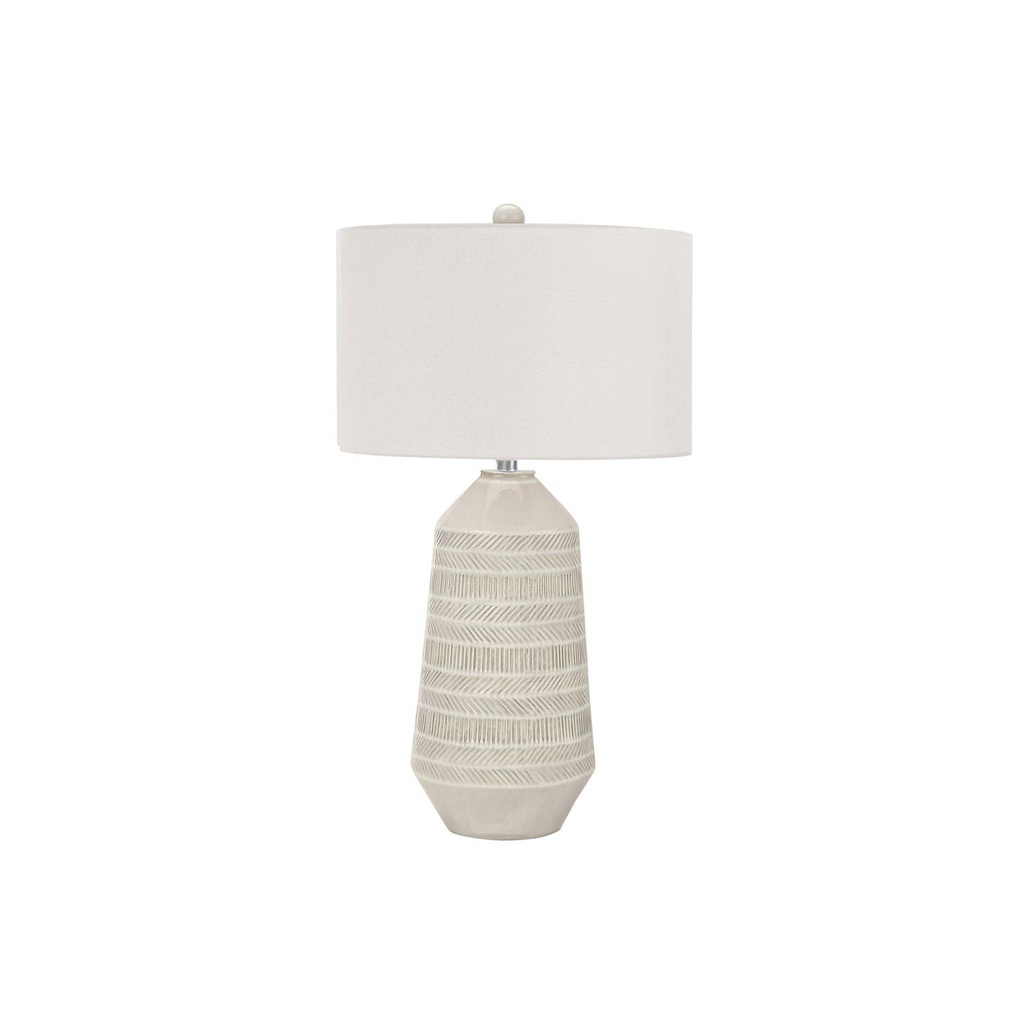 I 9613 - Luminaire, 33"H, Lampe De Table, Abat-jour Ivoire / Crème, Céramique Crème, Contemporain - Simple Boutique
