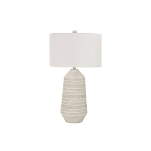 I 9613 - Luminaire, 33"H, Lampe De Table, Abat-jour Ivoire / Crème, Céramique Crème, Contemporain - Simple Boutique