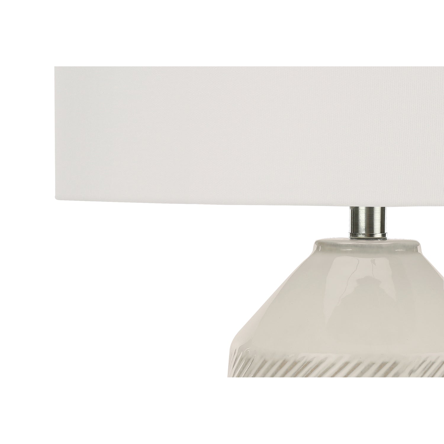 I 9613 - Luminaire, 33"H, Lampe De Table, Abat-jour Ivoire / Crème, Céramique Crème, Contemporain - Simple Boutique