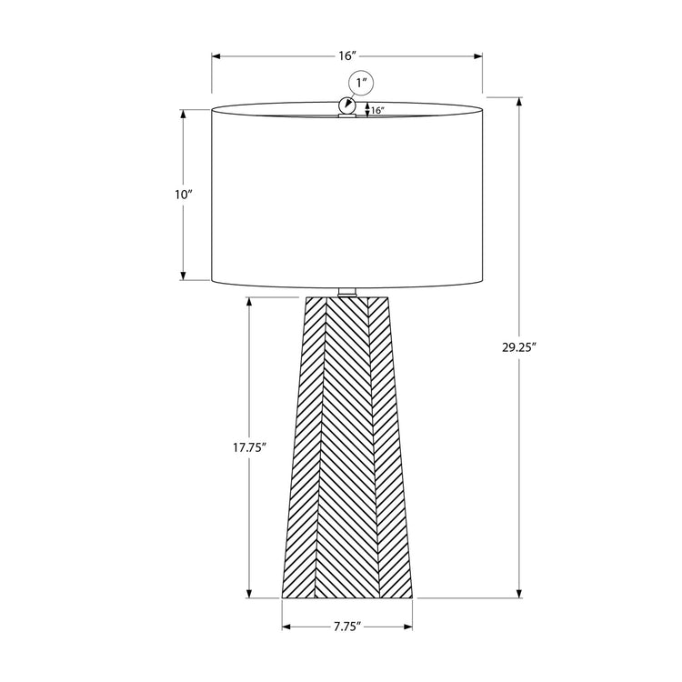 I 9614 - Luminaire, 29"H, Lampe De Table, Céramique Blanche, Abat-jour Ivoire / Crème, Contemporain - Simple Boutique