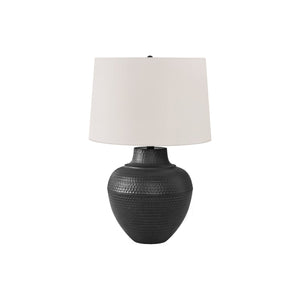 I 9615 - Luminaire, 26"H, Lampe De Table, Métal Noir, Abat-jour Ivoire / Crème, Transitionnel - Simple Boutique