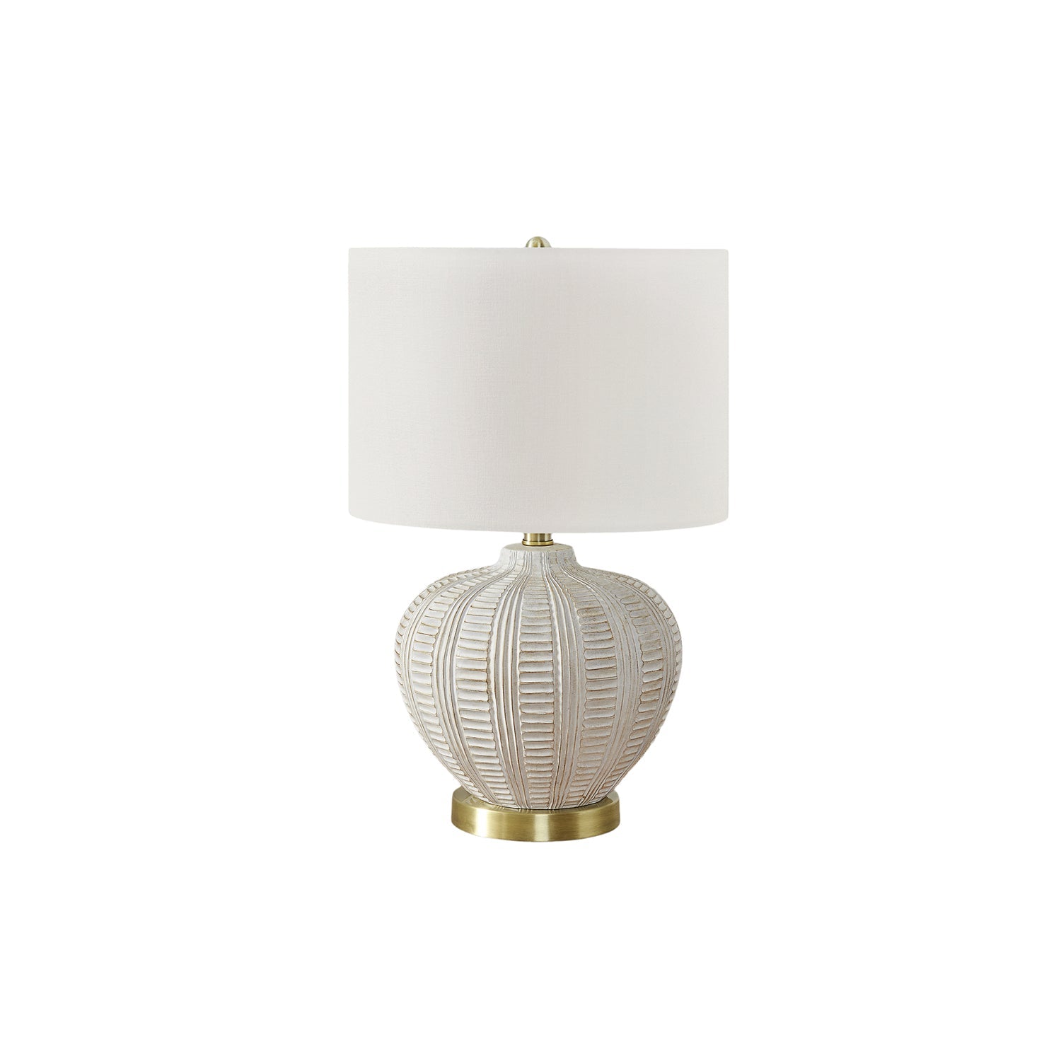 I 9617 - Luminaire, 21"H, Lampe De Table, Abat-jour Ivoire / Crème, Résine Couleur Crème, Transitionnel - Simple Boutique