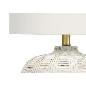 I 9617 - Luminaire, 21"H, Lampe De Table, Abat-jour Ivoire / Crème, Résine Couleur Crème, Transitionnel - Simple Boutique