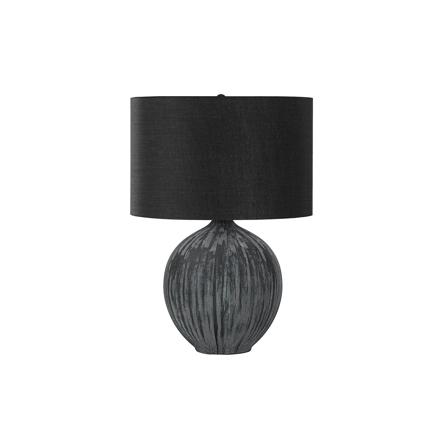 I 9618 - Luminaire, 23"H, Lampe De Table, Céramique Noir, Abat-jour Noire, Contemporain - Simple Boutique