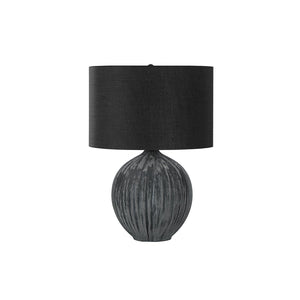 I 9618 - Luminaire, 23"H, Lampe De Table, Céramique Noir, Abat-jour Noire, Contemporain - Simple Boutique
