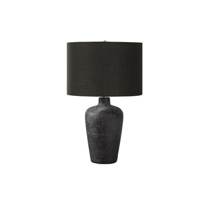 I 9621 - Luminaire, Lampe De Table, 24"H, Céramique Noir, Abat-jour Noire, Contemporain - Simple Boutique
