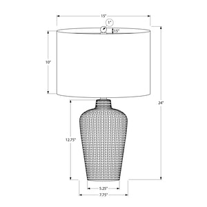 I 9621 - Luminaire, Lampe De Table, 24"H, Céramique Noir, Abat-jour Noire, Contemporain - Simple Boutique