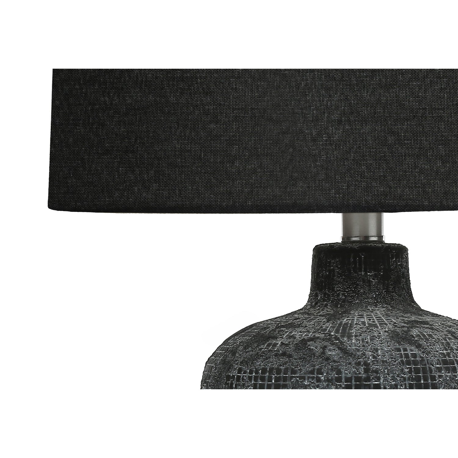 I 9621 - Luminaire, Lampe De Table, 24"H, Céramique Noir, Abat-jour Noire, Contemporain - Simple Boutique