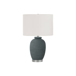 I 9622 - Luminaire, 24"H, Lampe De Table, Céramique Bleu, Abat-jour Ivoire / Crème, Contemporain - Simple Boutique
