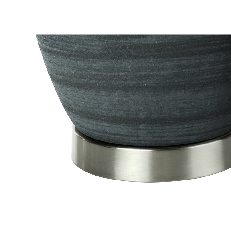 I 9622 - Luminaire, 24"H, Lampe De Table, Céramique Bleu, Abat-jour Ivoire / Crème, Contemporain - Simple Boutique