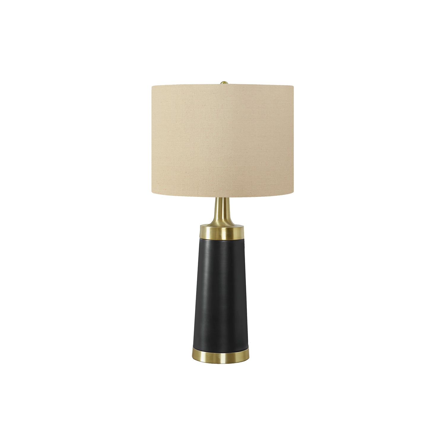 I 9623 - Luminaire, 28"H, Lampe De Table, Métal Noir, Abat-jour Beige, Contemporain - Simple Boutique