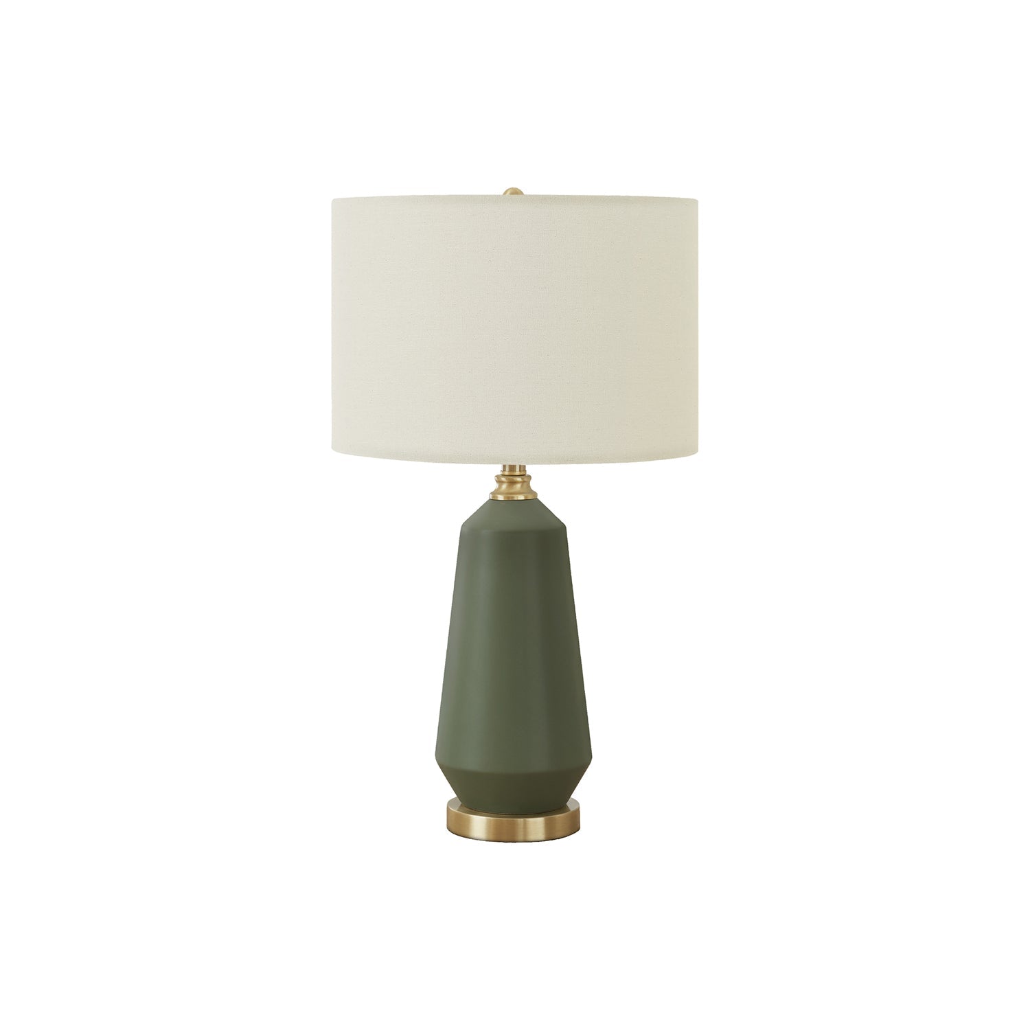 I 9624 - Luminaire, 26"H, Lampe De Table, Céramique Verte, Abat-jour Ivoire / Crème, Contemporain - Simple Boutique