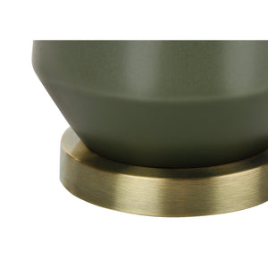 I 9624 - Luminaire, 26"H, Lampe De Table, Céramique Verte, Abat-jour Ivoire / Crème, Contemporain - Simple Boutique