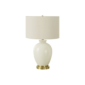I 9625 - Luminaire, 26"H, Lampe De Table, Abat-jour Ivoire / Crème, Céramique Crème, Transitionnel - Simple Boutique