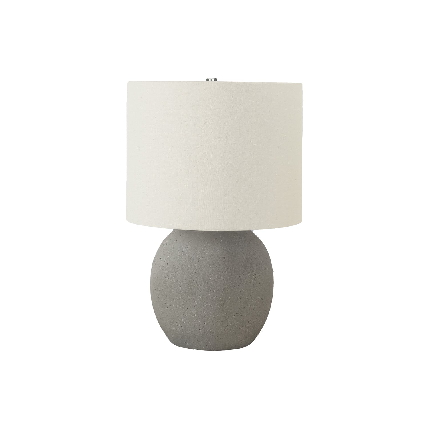 I 9626 - Luminaire, 20"H, Lampe De Table, Béton Gris, Abat-jour Ivoire / Crème, Contemporain - Simple Boutique