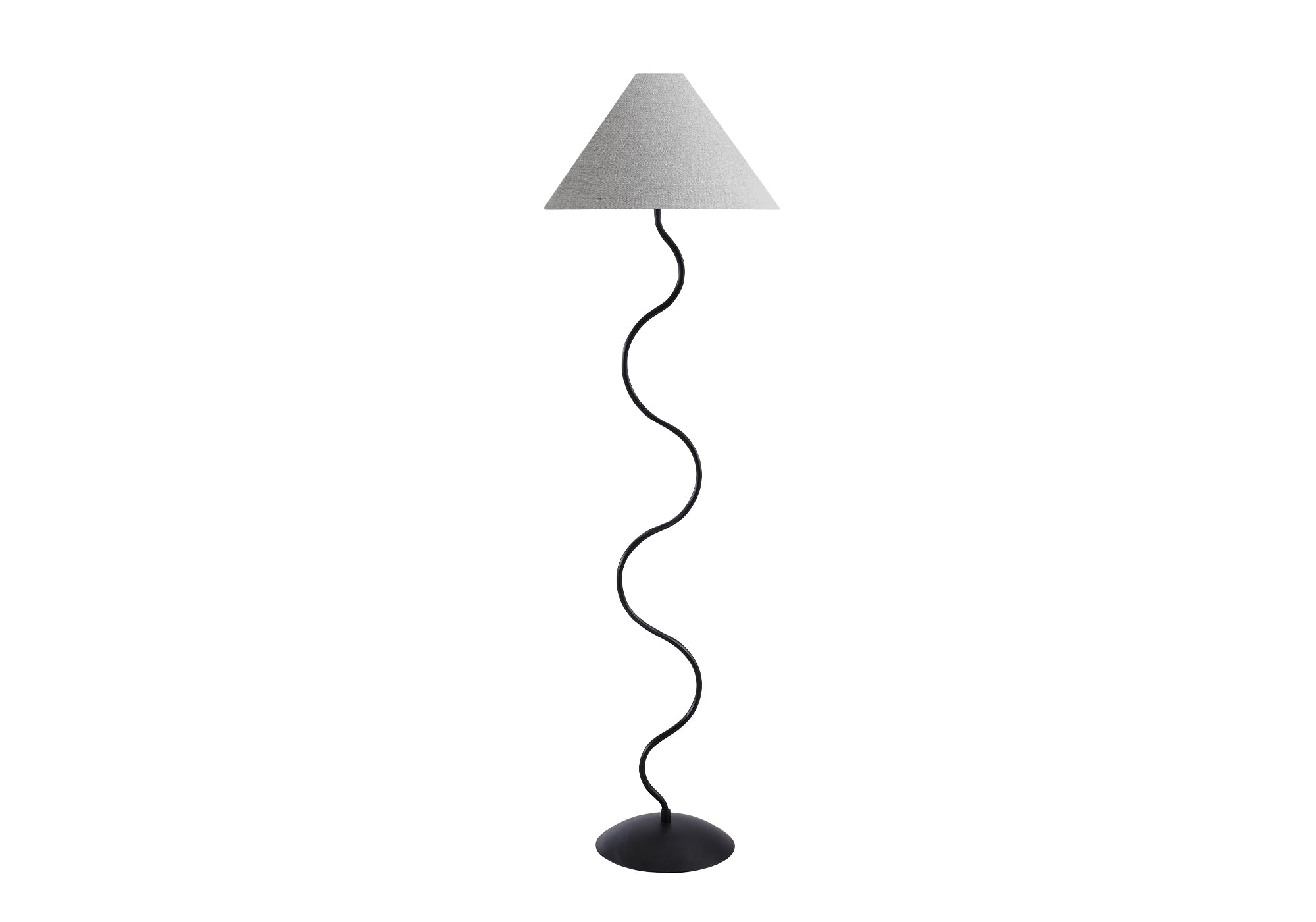 I 9627 - Luminaire, 64''H, Lampadaire, Métal Noir, Abat-jour Ivoire / Crème, Contemporain - Simple Boutique