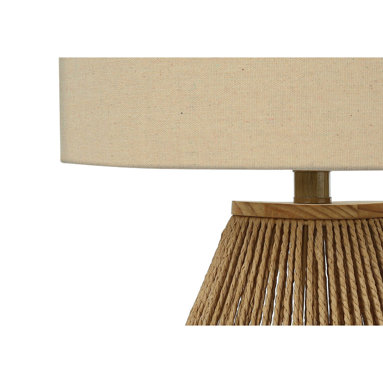 I 9628 - Luminaire, 22"H, Lampe De Table, Corde Marron, Abat-jour Beige, Transitionnel - Simple Boutique
