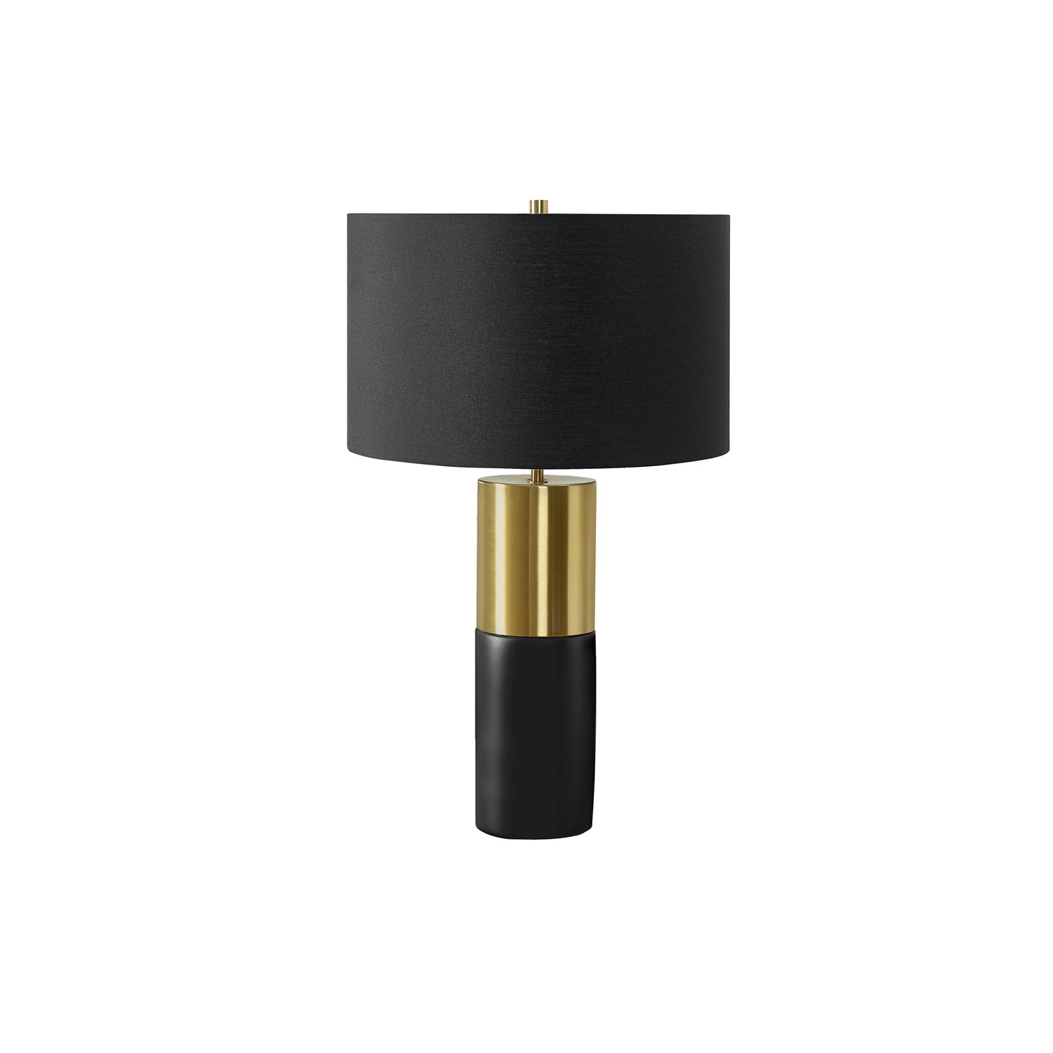 I 9629 - Luminaire, 25"H, Lampe De Table, Béton Noir, Abat-Jour Noir, Contemporain - Simple Boutique
