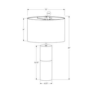 I 9629 - Luminaire, 25"H, Lampe De Table, Béton Noir, Abat-Jour Noir, Contemporain - Simple Boutique