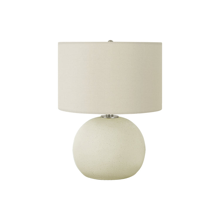 I 9630 - Luminaire, 18"H, Lampe De Table, Abat-Jour Ivoire / Crème, Céramique Crème, Contemporain - Simple Boutique