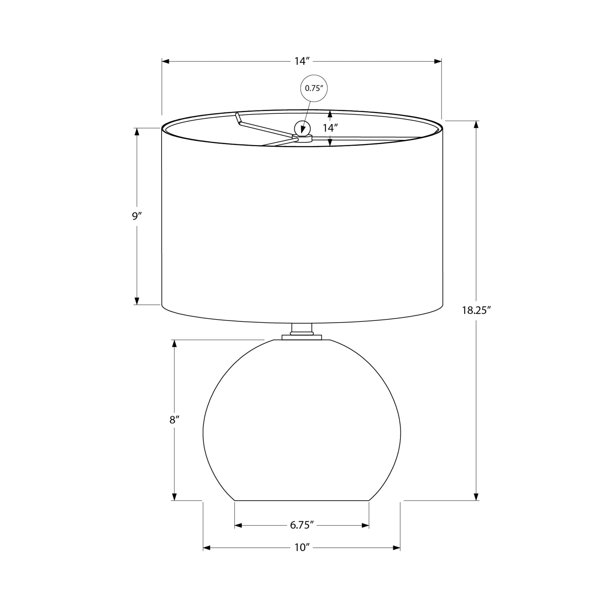 I 9630 - Luminaire, 18"H, Lampe De Table, Abat-Jour Ivoire / Crème, Céramique Crème, Contemporain - Simple Boutique