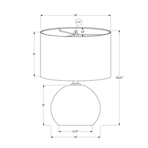 I 9630 - Luminaire, 18"H, Lampe De Table, Abat-Jour Ivoire / Crème, Céramique Crème, Contemporain - Simple Boutique