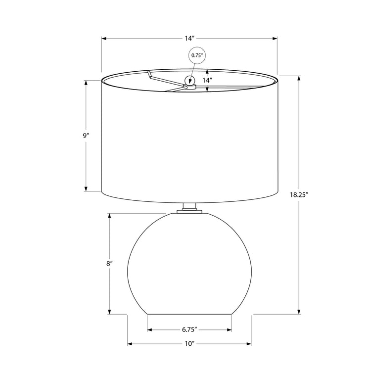 I 9630 - Luminaire, 18"H, Lampe De Table, Abat-Jour Ivoire / Crème, Céramique Crème, Contemporain - Simple Boutique