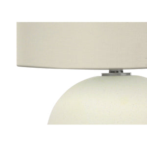 I 9630 - Luminaire, 18"H, Lampe De Table, Abat-Jour Ivoire / Crème, Céramique Crème, Contemporain - Simple Boutique